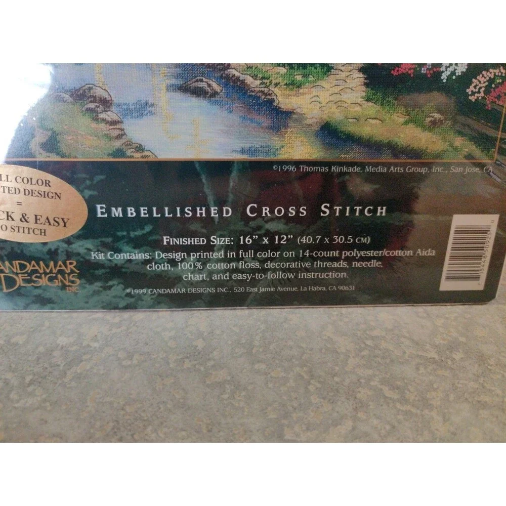 Thomas Kinkade Embellished Cross Stitch Kit 